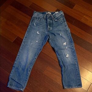 Levi's Women's Distressed Blue Straight Jeans